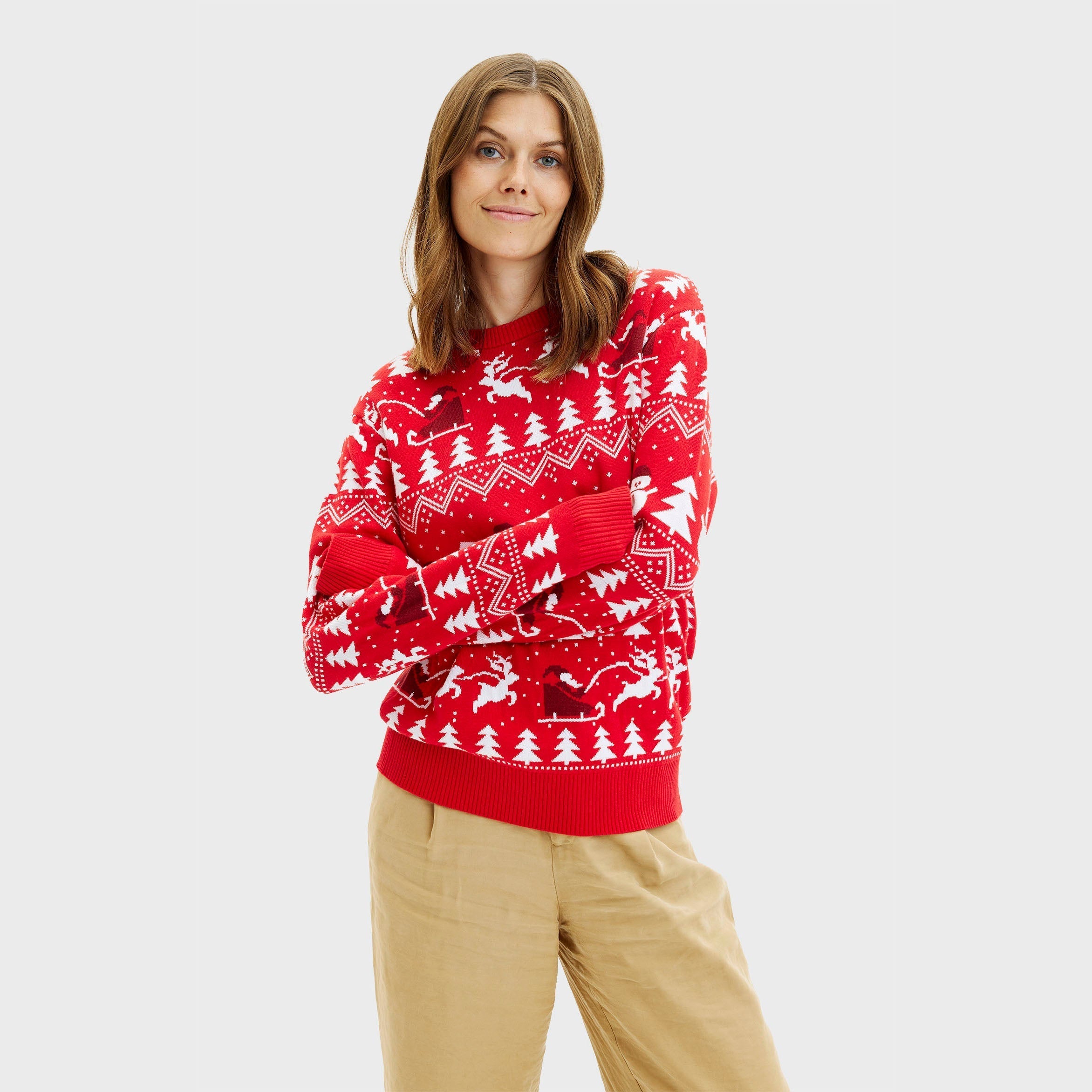 The Stylish Red Christmas Sweater β Women